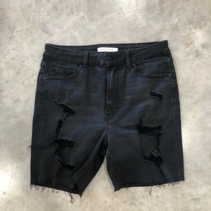 Ripped Black Eunina Jean Burmuda Shorts